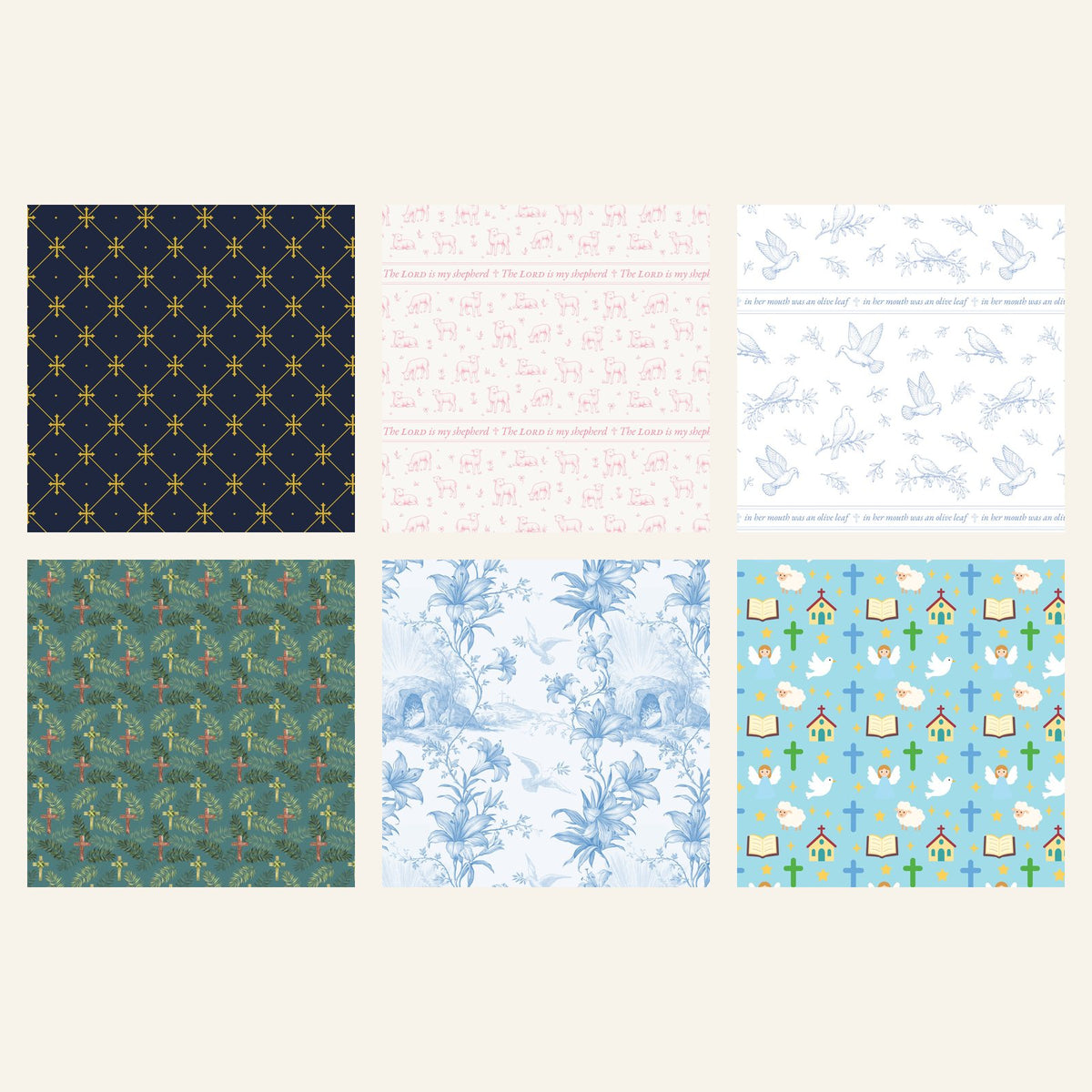 Six Fig & Trellis wallpaper patterns